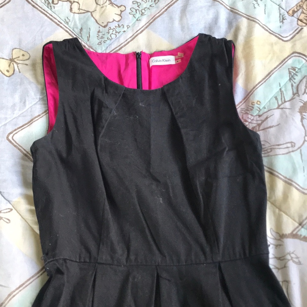 Black and pink midi dress